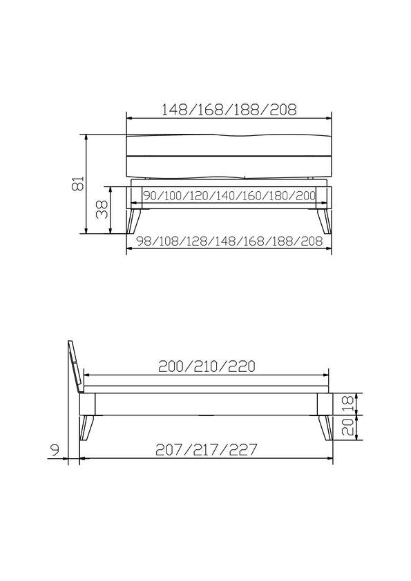 Eiken Puro Geolied Bed Frame Inclusief Lattenbodem