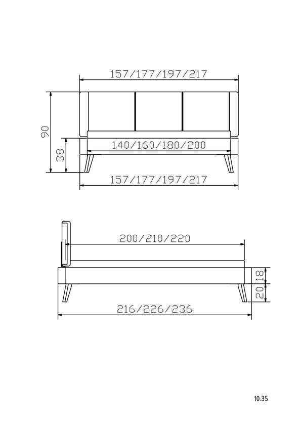 Sole Gestoffeerd Bed Frame Stone Grey Inclusief Lattenbodem