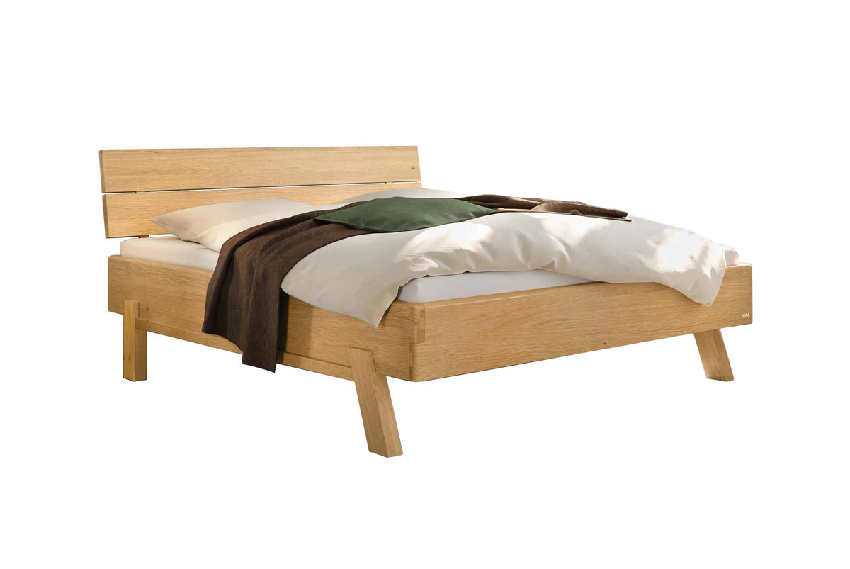 Bolzano massief houten bed Oak Bianco Eiken Bianco vrijstaand