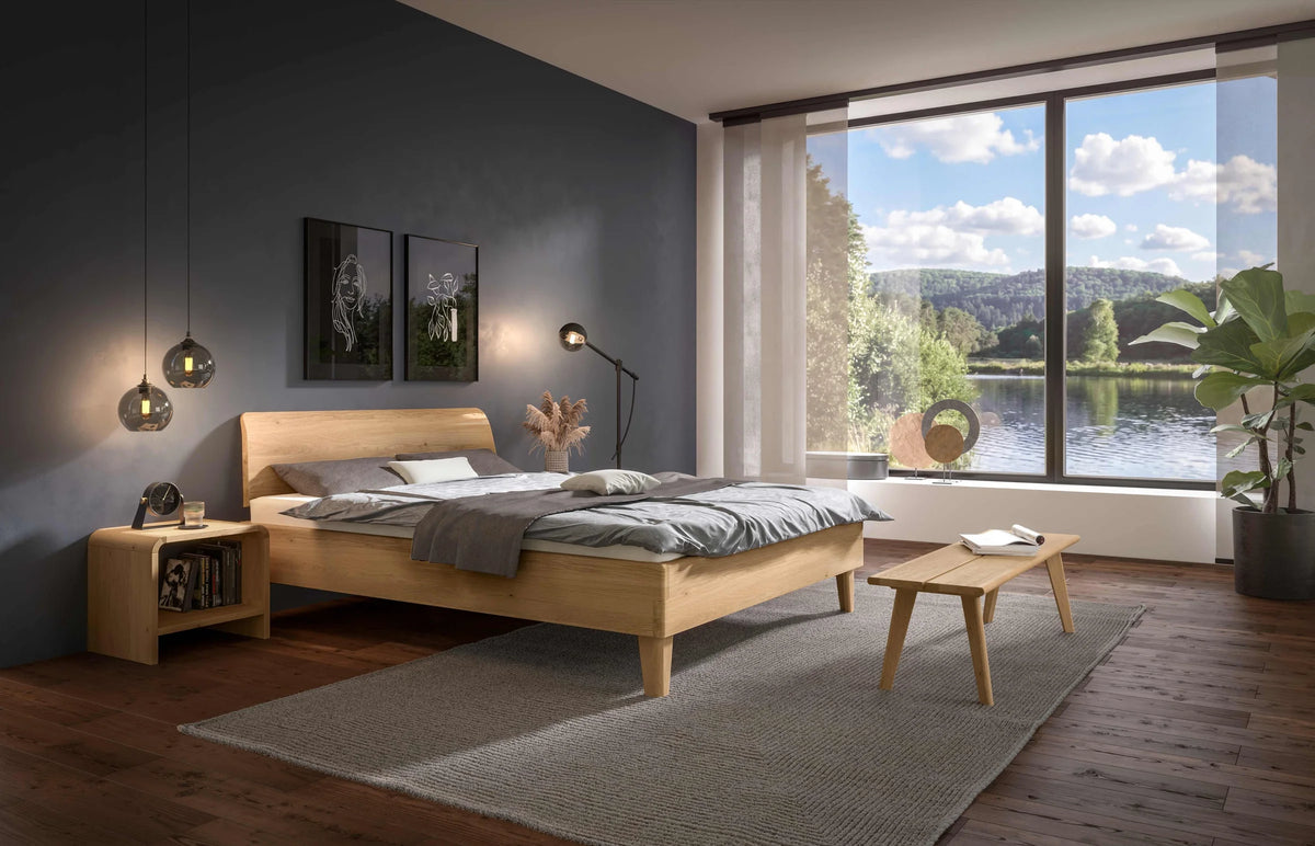 Cesena massief houten bed Oak Bianco Eiken Bianco sfeer