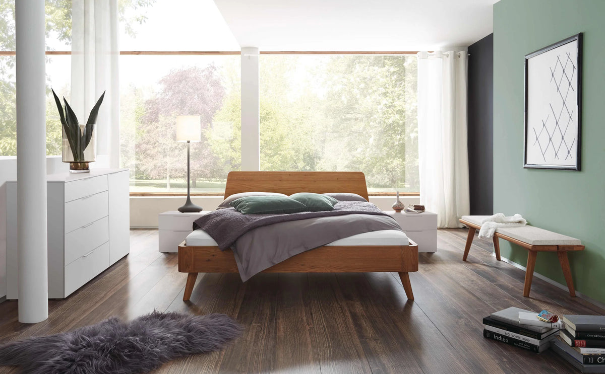 Enna massief houten bed Oak-Line Eiken Cognac sfeer
