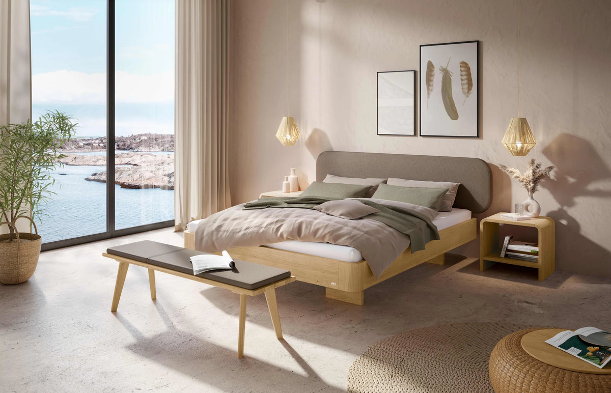 Lerici massief houten bed Oak Bianco Eiken Bianco sfeer