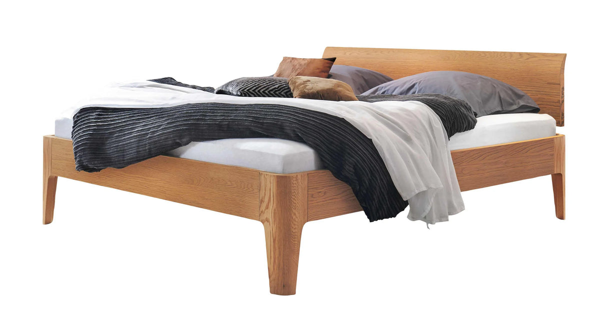 Lisiano massief houten bed Oak-Line Eiken Naturel vrijstaand
