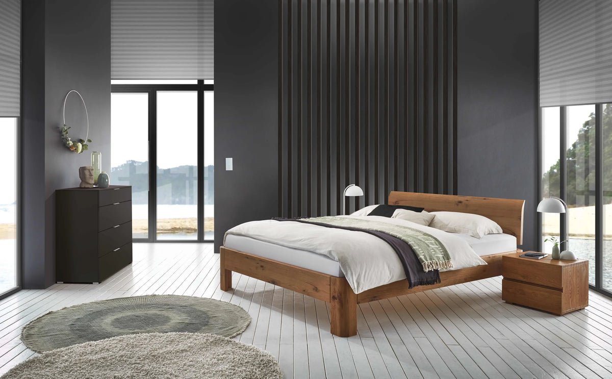 Lucca massief houten bed Oak Puro Wild Eiken Naturel sfeer
