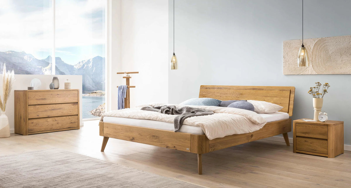 Mantova massief houten bed Oak Puro Wild Eiken Naturel sfeer