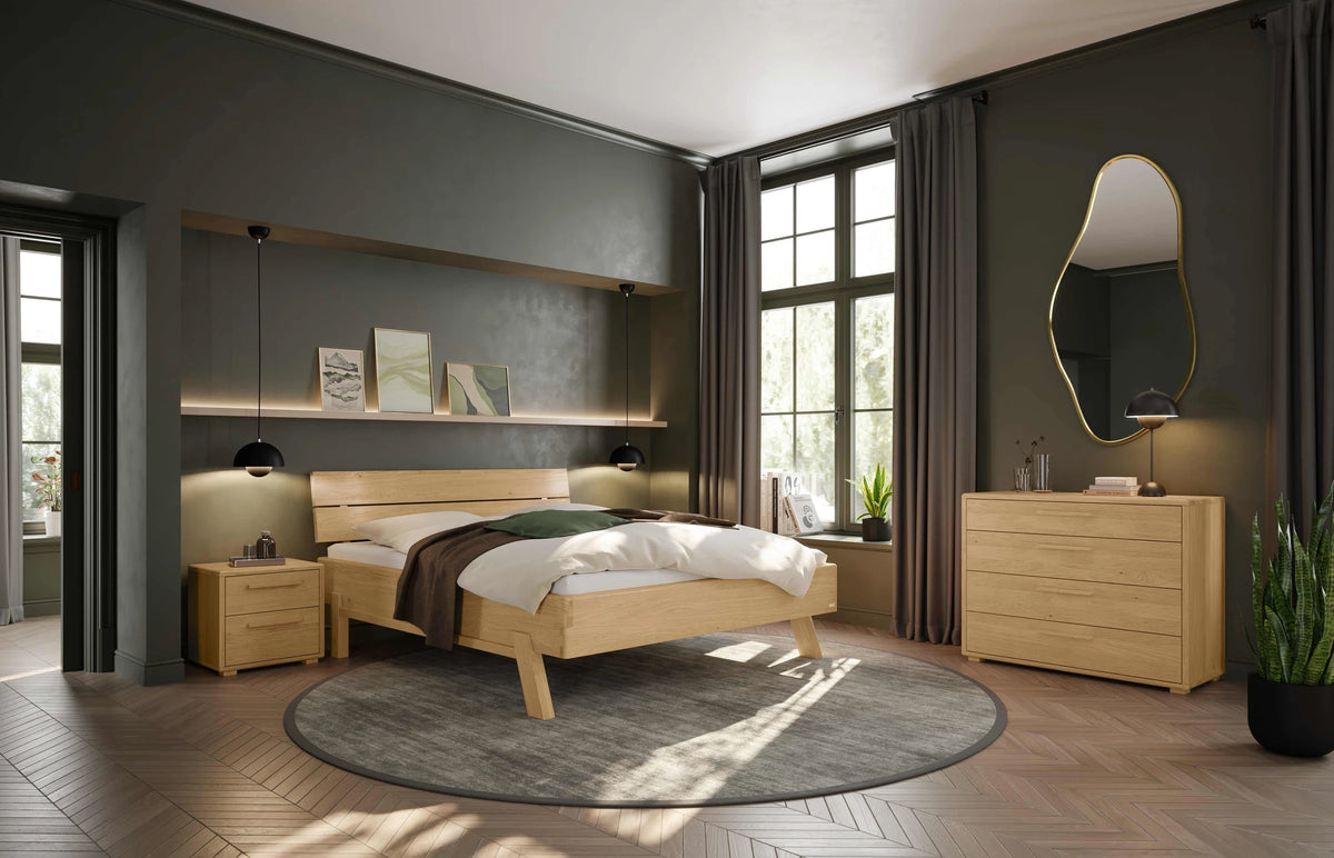 Bolzano massief houten bed Oak Bianco Eiken Bianco sfeer