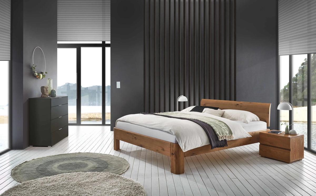 Lucca massief houten bed Oak Puro Wild Eiken Naturel sfeer
