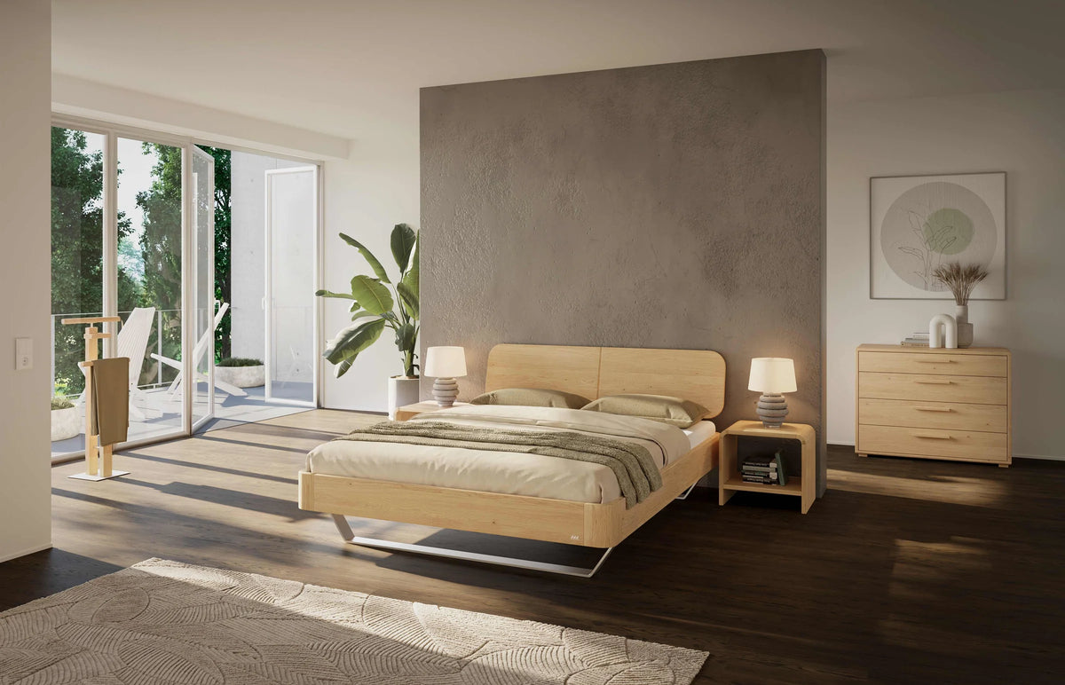 Monza massief houten bed Oak Bianco Eiken Bianco sfeer