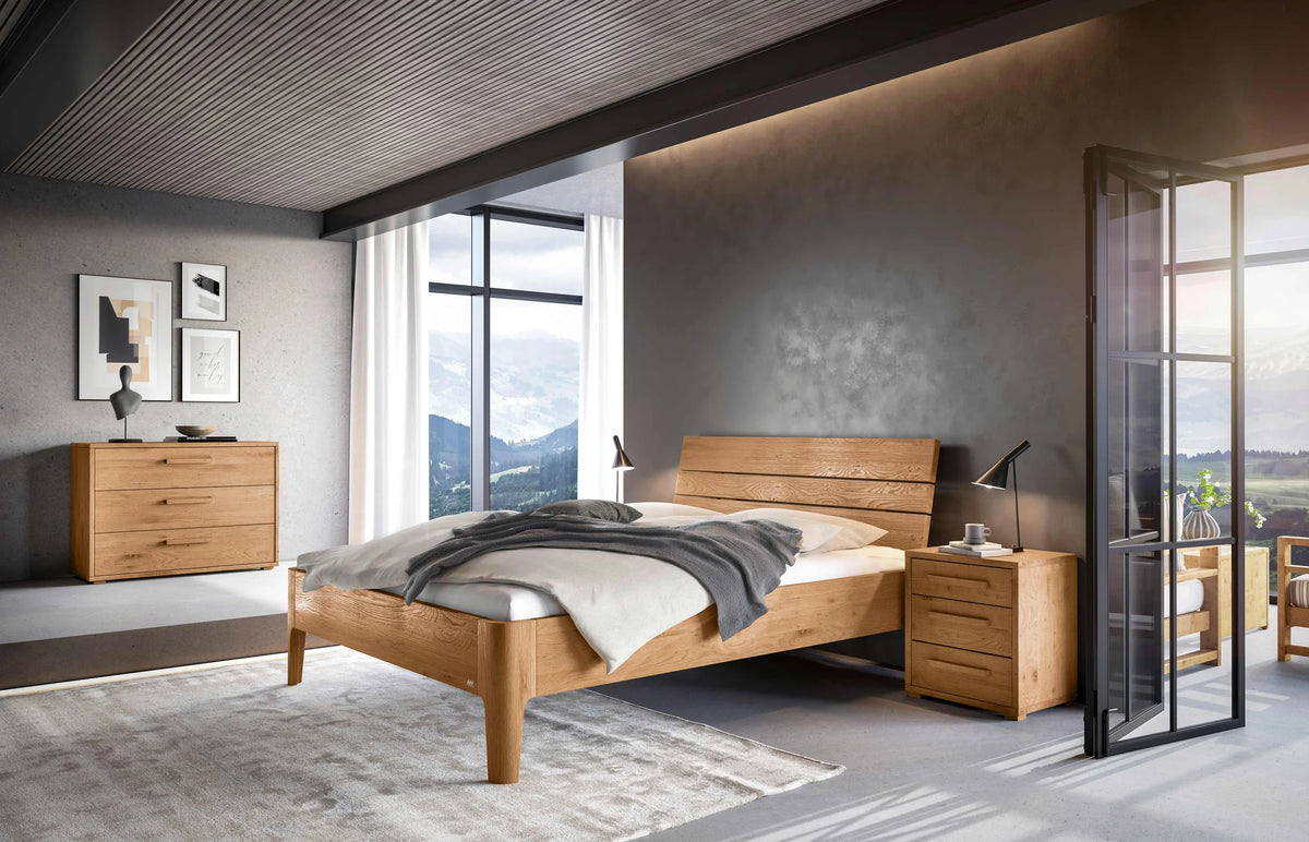 Pavia massief houten bed Oak Puro Wild Eiken Naturel sfeer