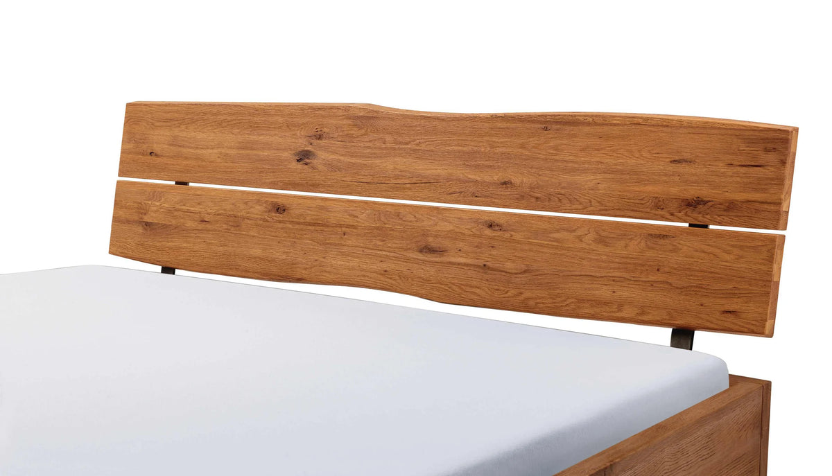 Varenna massief houten bed Oak Puro Wild Eiken Naturel detail hoofdbord