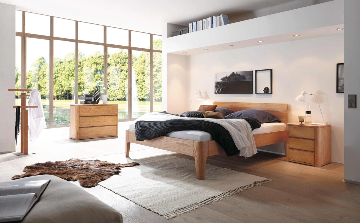Lisiano massief houten bed Oak-Line Eiken Naturel sfeer
