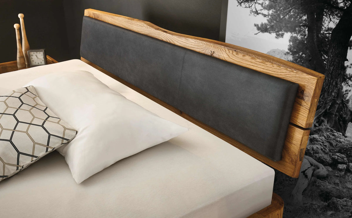 Varenna Comfort massief houten bed Oak Puro Wild Eiken Naturel detail hoofdbord