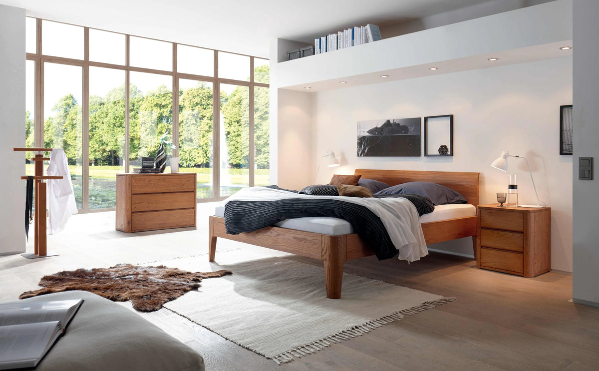 Lisiano massief houten bed Oak-Line Eiken Cognac sfeer