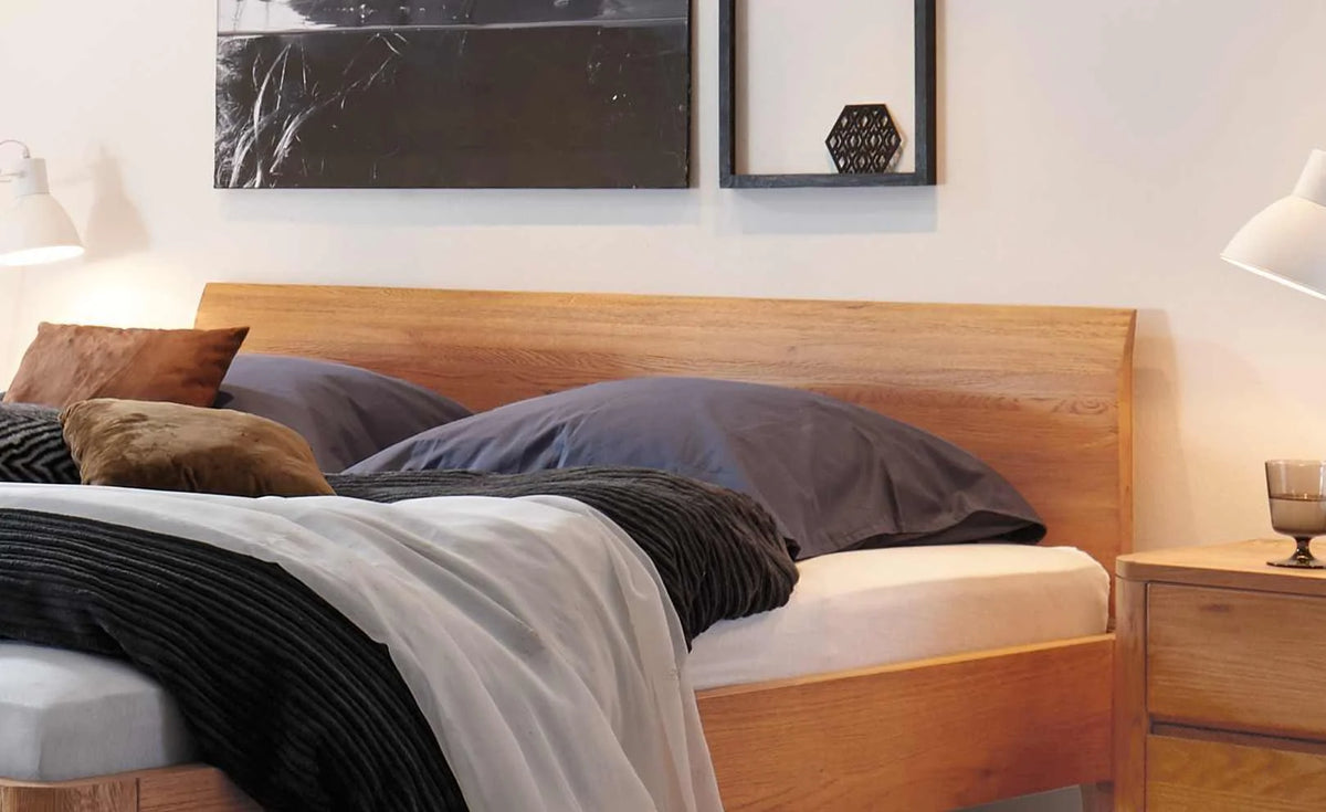 Lisiano massief houten bed Oak-Line Eiken Naturel detail hoofdbord