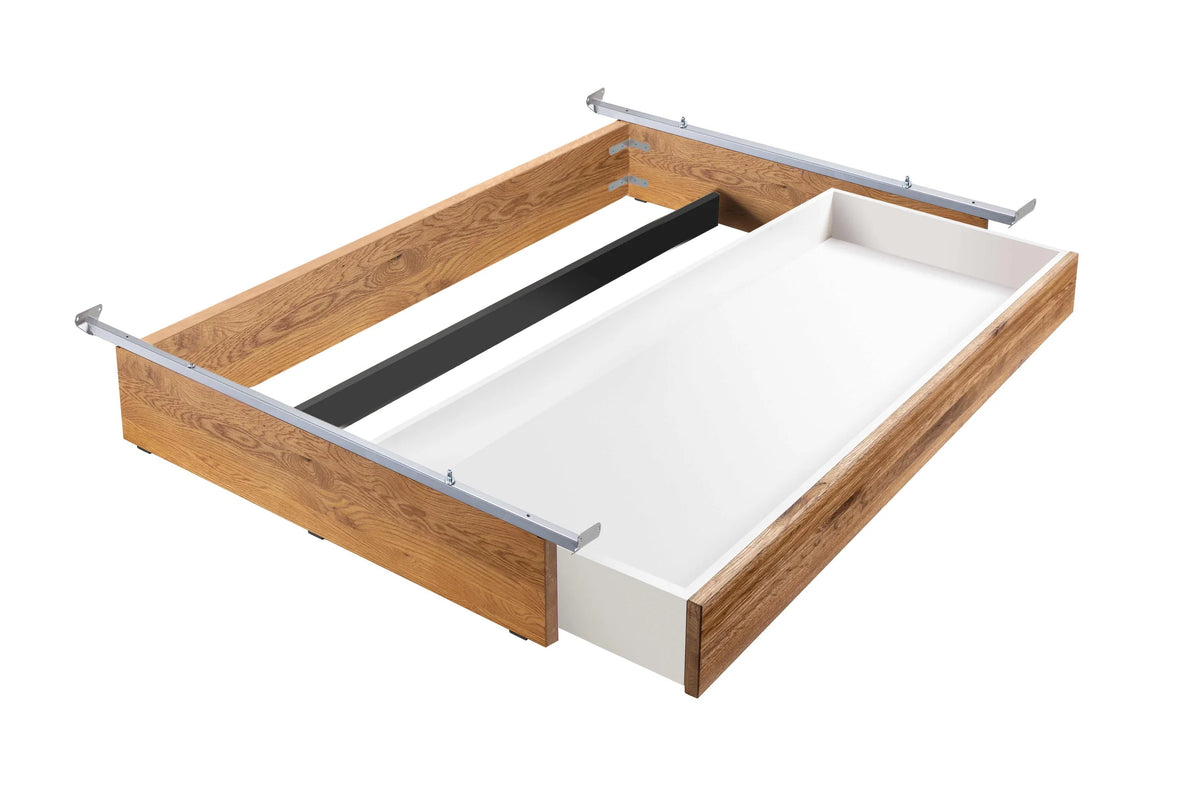 Nardo massief houten bed Oak Puro Wild Eiken Naturel opbergbox