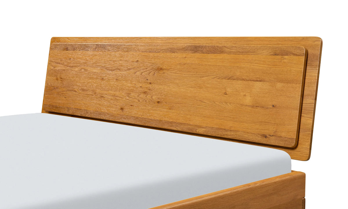 Matera massief houten bed Oak Puro Wild Eiken Naturel detail hoofdbord