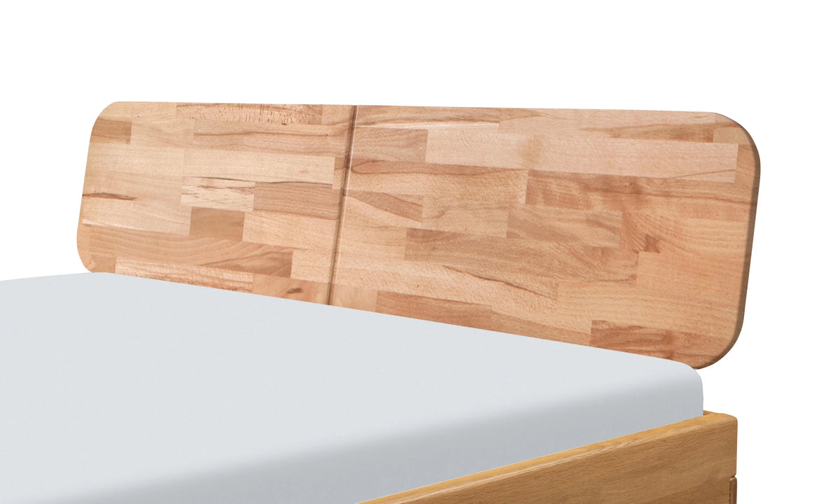 Monza massief houten bed Oak Bianco Beuken Naturel detail hoofdbord