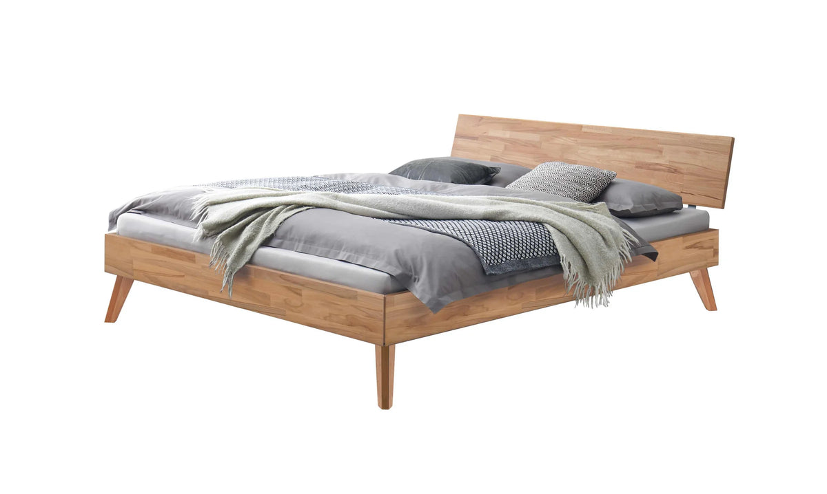 Ancona massief houten bed Beuken Naturel vrijstaand