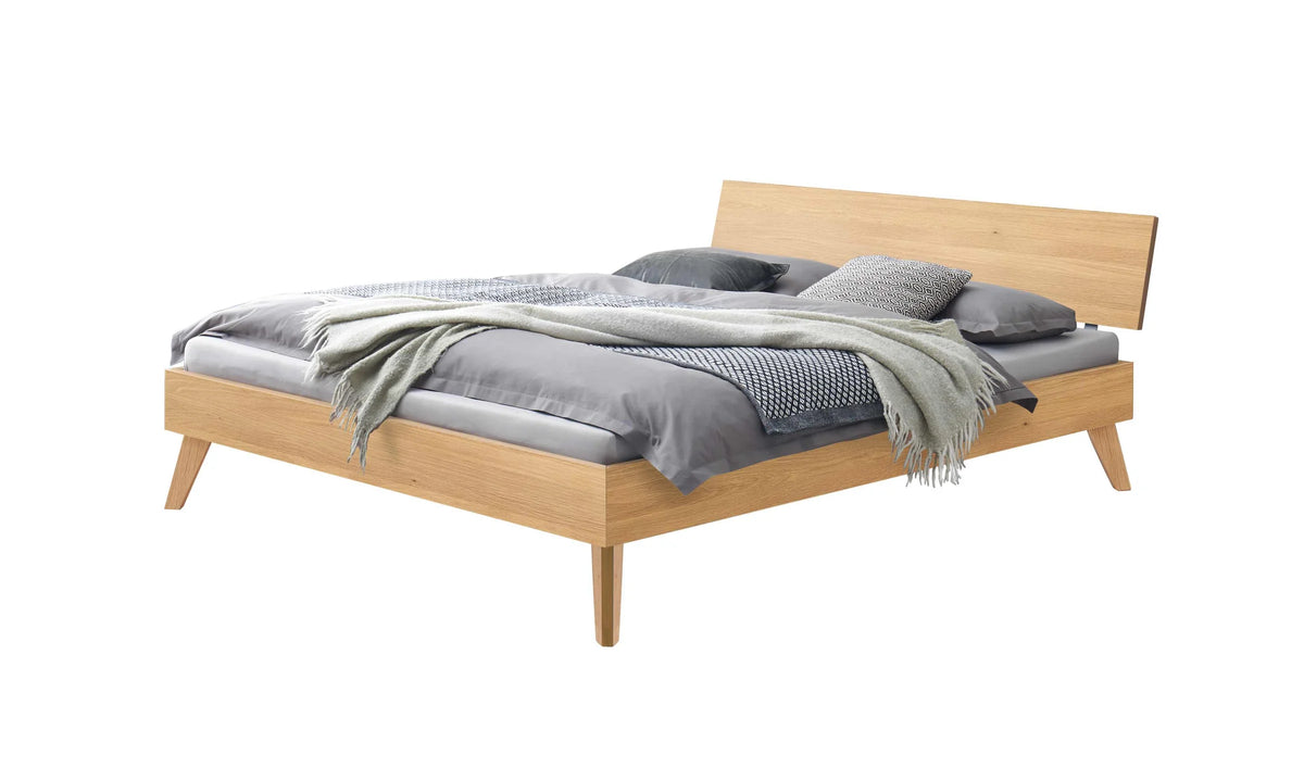 Ancona massief houten bed Eiken Bianco vrijstaand