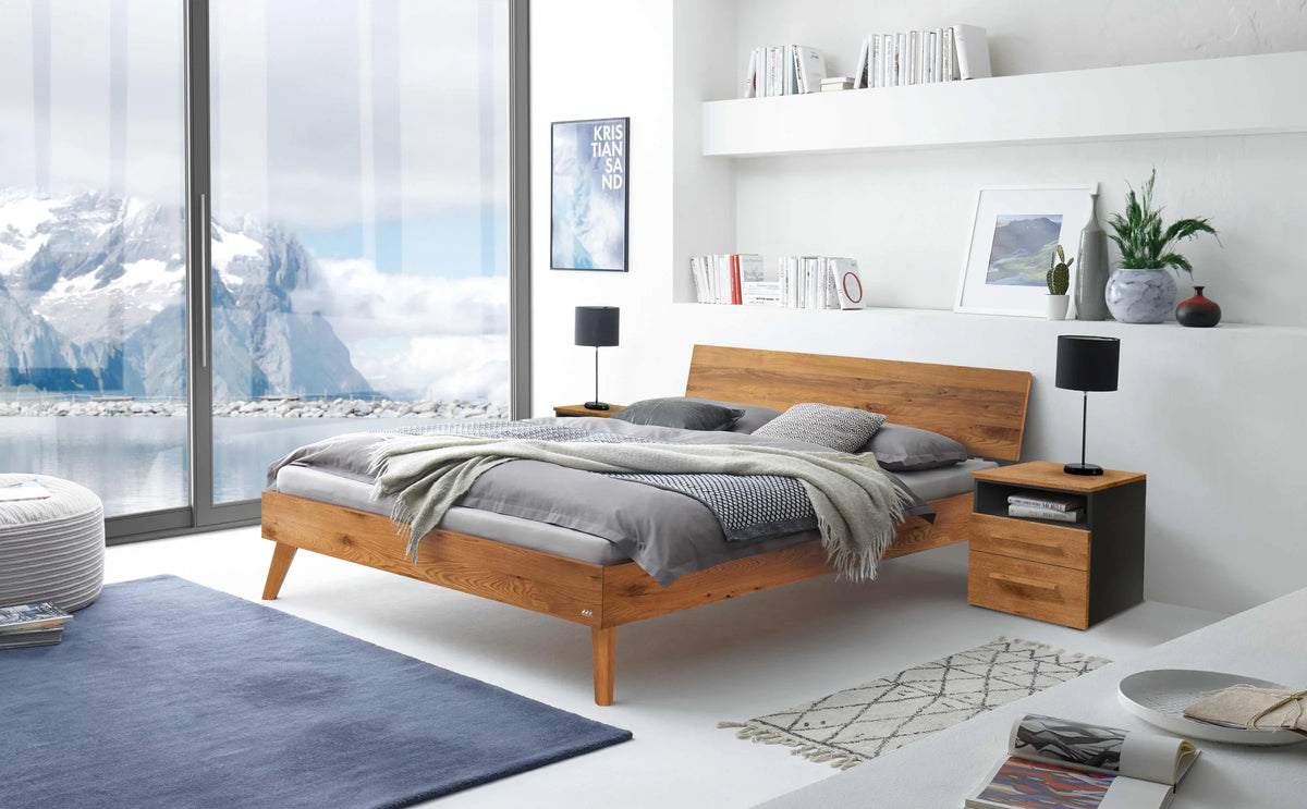 Ancona massief houten bed Eiken Naturel sfeer dowe antraciet