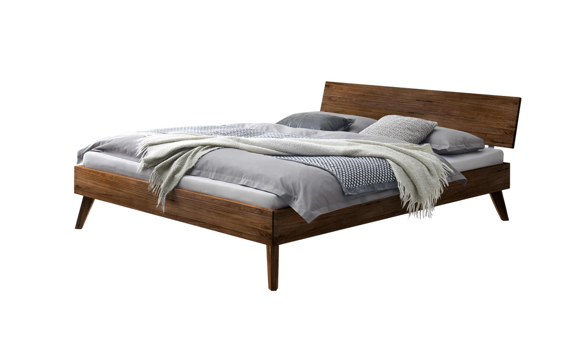 Ancona massief houten bed Walnoot vrijstaand