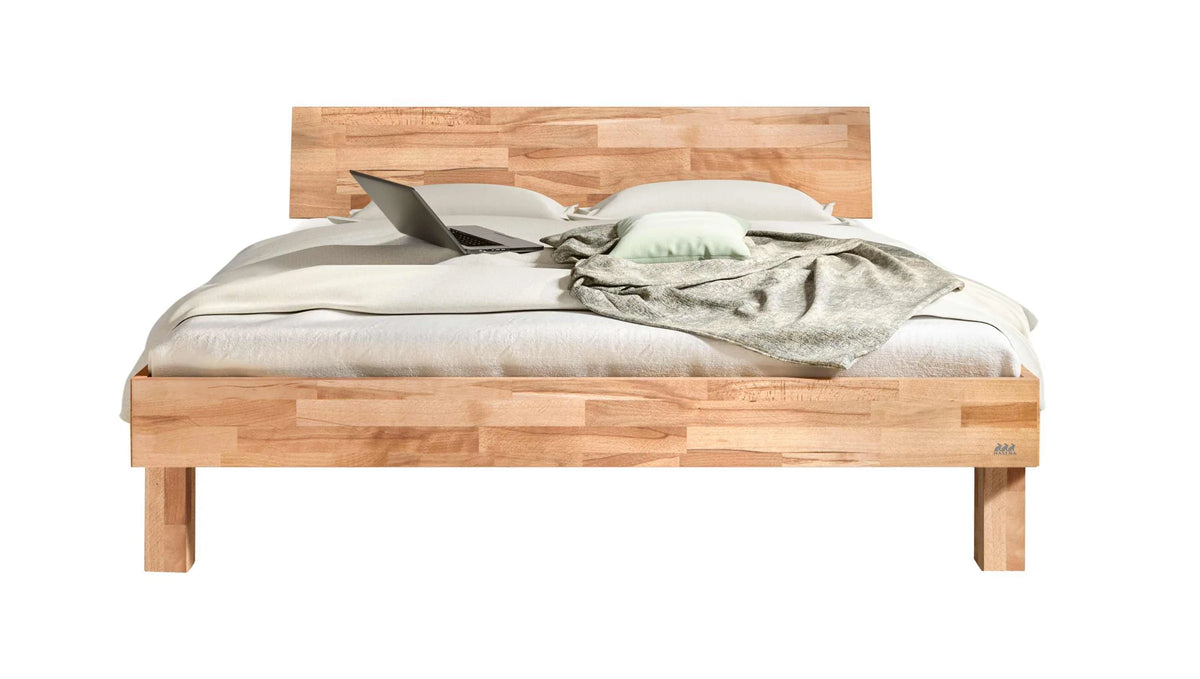 Forti massief houten bed Beuken Naturel vrijstaand
