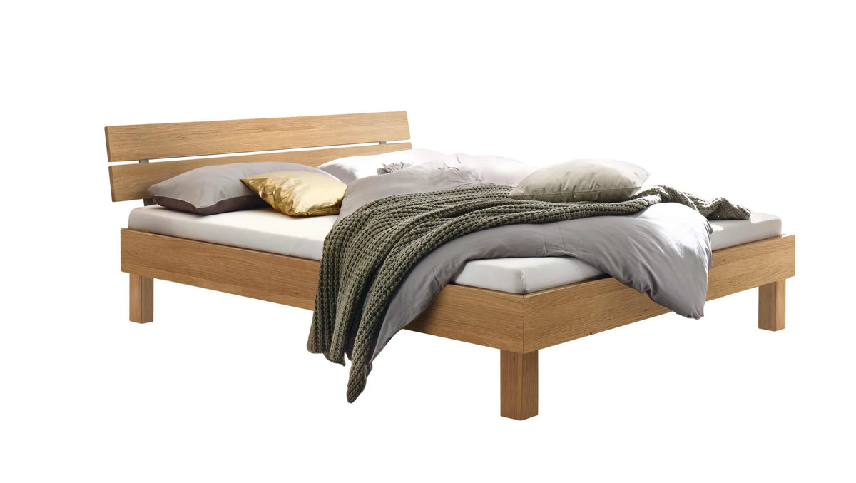 Prato massief houten bed Eiken Bianco vrijstaand