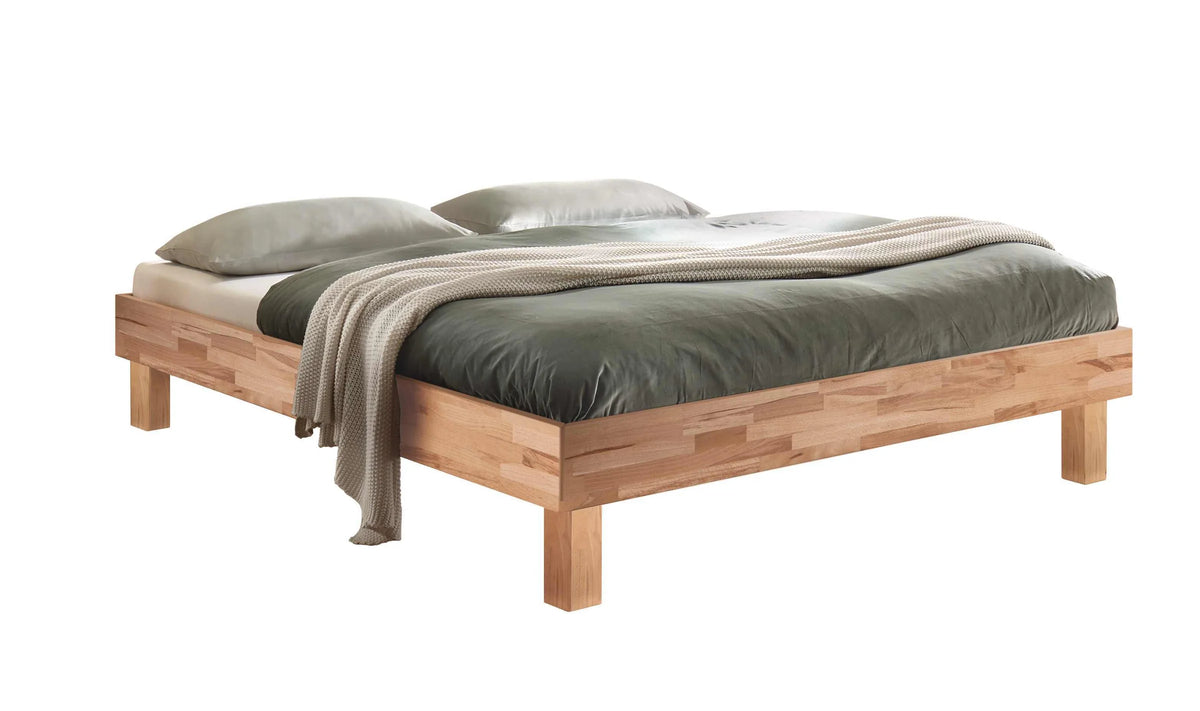 Rapallo massief houten bed Beuken Naturel vrijstaand