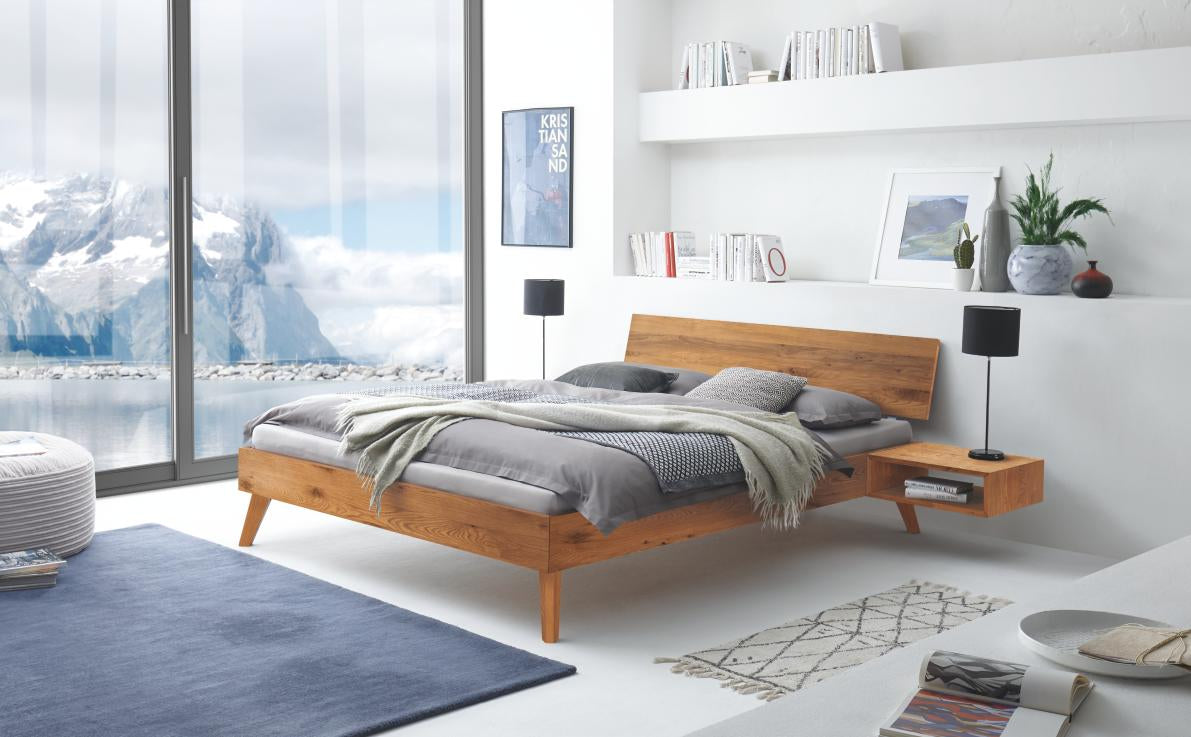 Nelo Wooden Bed Frame Different Colors Including Slatted Base